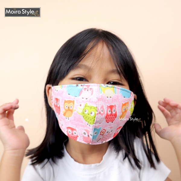 Findyka com Masker  NON Medis Naila Anak 3 Layer Pinky Owl